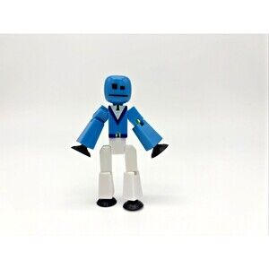 Blue White Shirt Stikbot Plastic Robot For Creating Stop Motion Animation